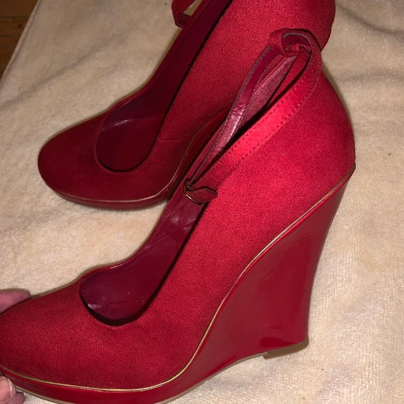 Red Platform Wedges - Picture 1 of 3